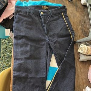Seafarer jeans Gold piping Tuxedo Jeans crop boyfriend shape